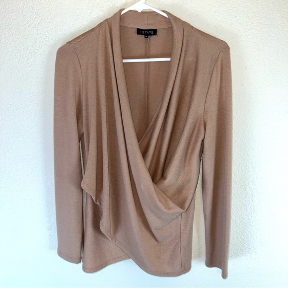 1. State Women’s Cross Front Knit Top in Wild Oak Sz M - Picture 2 of 11